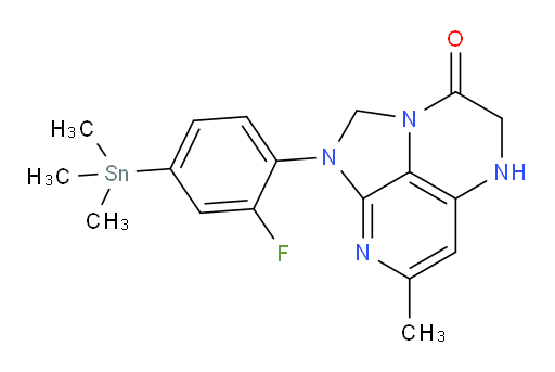 1-(2-fluoro-4-(trimethylstannyl)phenyl)-7-methyl-4,5-dihydro-1H-1,2a,5,8-tetraazaacenaphthylen-3(2H)-one