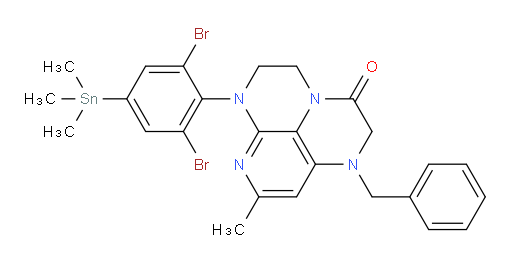 1-benzyl-6-(2,6-dibromo-4-(trimethylstannyl)phenyl)-8-methyl-1,2,5,6-tetrahydro-1,3a,6,7-tetraazaphenalen-3(4H)-one