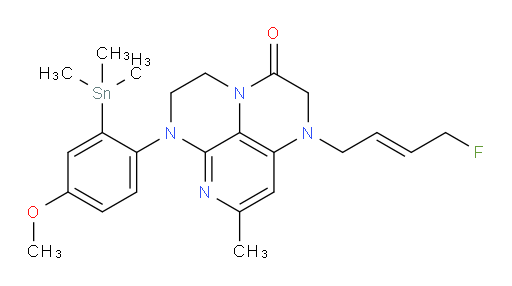 (E)-1-(4-fluorobut-2-en-1-yl)-6-(4-methoxy-2-(trimethylstannyl)phenyl)-8-methyl-1,2,5,6-tetrahydro-1,3a,6,7-tetraazaphenalen-3(4H)-one