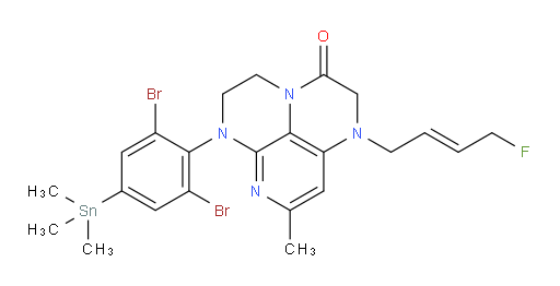 (E)-6-(2,6-dibromo-4-(trimethylstannyl)phenyl)-1-(4-fluorobut-2-en-1-yl)-8-methyl-1,2,5,6-tetrahydro-1,3a,6,7-tetraazaphenalen-3(4H)-one
