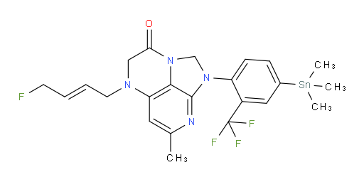 (E)-5-(4-氟丁-2-烯-1-基)-7-甲基-1-(2-(三氟甲基)-4-(三甲基锡基)苯基)-4,5-二氢-1H-1,2a,5,8-四氮杂苊-3(2H)-酮