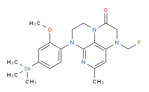 1-(fluoromethyl)-6-(2-methoxy-4-(trimethylstannyl)phenyl)-8-methyl-1,2,5,6-tetrahydro-1,3a,6,7-tetraazaphenalen-3(4H)-one