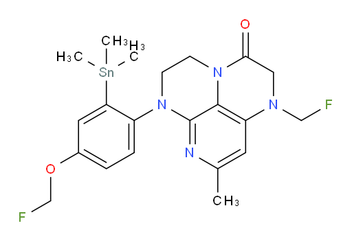 6-(4-(fluoromethoxy)-2-(trimethylstannyl)phenyl)-1-(fluoromethyl)-8-methyl-1,2,5,6-tetrahydro-1,3a,6,7-tetraazaphenalen-3(4H)-one