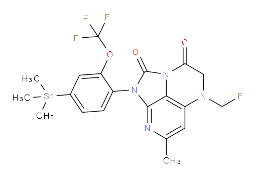 5-(fluoromethyl)-7-methyl-1-(2-(trifluoromethoxy)-4-(trimethylstannyl)phenyl)-4,5-dihydro-1H-1,2a,5,8-tetraazaacenaphthylene-2,3-dione