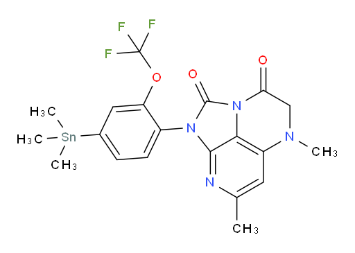 5,7-dimethyl-1-(2-(trifluoromethoxy)-4-(trimethylstannyl)phenyl)-4,5-dihydro-1H-1,2a,5,8-tetraazaacenaphthylene-2,3-dione