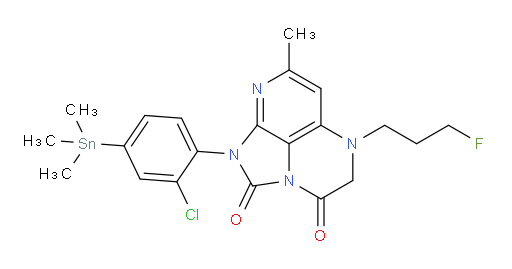 1-(2-chloro-4-(trimethylstannyl)phenyl)-5-(3-fluoropropyl)-7-methyl-4,5-dihydro-1H-1,2a,5,8-tetraazaacenaphthylene-2,3-dione
