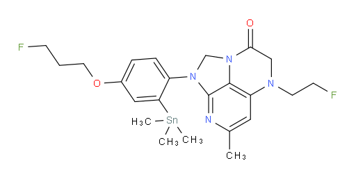 5-(2-fluoroethyl)-1-(4-(3-fluoropropoxy)-2-(trimethylstannyl)phenyl)-7-methyl-4,5-dihydro-1H-1,2a,5,8-tetraazaacenaphthylen-3(2H)-one