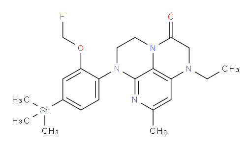 1-ethyl-6-(2-(fluoromethoxy)-4-(trimethylstannyl)phenyl)-8-methyl-1,2,5,6-tetrahydro-1,3a,6,7-tetraazaphenalen-3(4H)-one