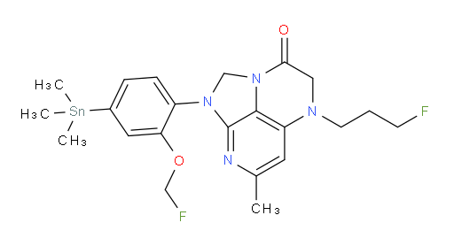 1-(2-(fluoromethoxy)-4-(trimethylstannyl)phenyl)-5-(3-fluoropropyl)-7-methyl-4,5-dihydro-1H-1,2a,5,8-tetraazaacenaphthylen-3(2H)-one