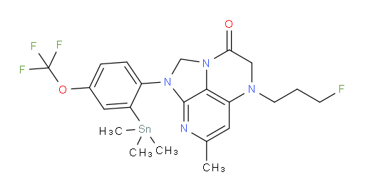 5-(3-fluoropropyl)-7-methyl-1-(4-(trifluoromethoxy)-2-(trimethylstannyl)phenyl)-4,5-dihydro-1H-1,2a,5,8-tetraazaacenaphthylen-3(2H)-one