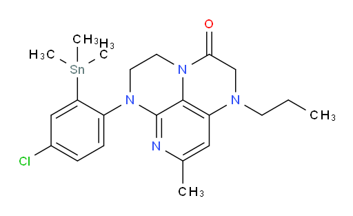 6-(4-chloro-2-(trimethylstannyl)phenyl)-8-methyl-1-propyl-1,2,5,6-tetrahydro-1,3a,6,7-tetraazaphenalen-3(4H)-one