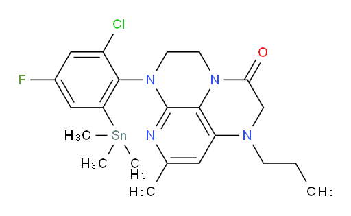 6-(2-chloro-4-fluoro-6-(trimethylstannyl)phenyl)-8-methyl-1-propyl-1,2,5,6-tetrahydro-1,3a,6,7-tetraazaphenalen-3(4H)-one