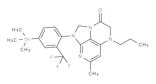 7-methyl-5-propyl-1-(2-(trifluoromethyl)-4-(trimethylstannyl)phenyl)-4,5-dihydro-1H-1,2a,5,8-tetraazaacenaphthylen-3(2H)-one