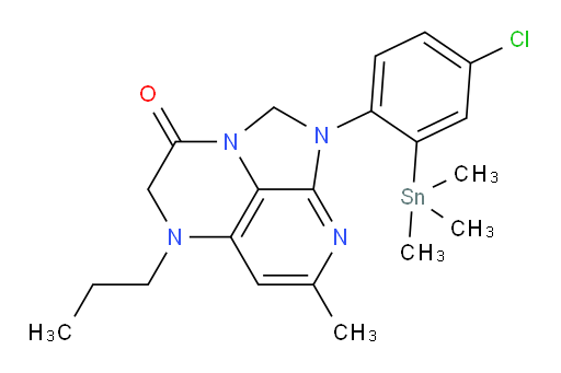 1-(4-chloro-2-(trimethylstannyl)phenyl)-7-methyl-5-propyl-4,5-dihydro-1H-1,2a,5,8-tetraazaacenaphthylen-3(2H)-one