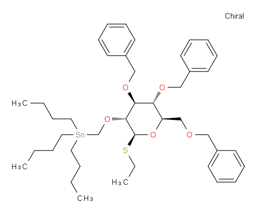((((2S,3R,4S,5R,6R)-4,5-bis(benzyloxy)-6-((benzyloxy)methyl)-2-(ethylthio)tetrahydro-2H-pyran-3-yl)oxy)methyl)tributylstannane