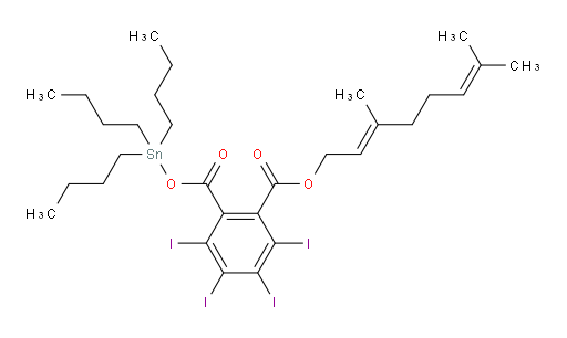 (E)-1-(3,7-dimethylocta-2,6-dien-1-yl) 2-(tributylstannyl) 3,4,5,6-tetraiodophthalate