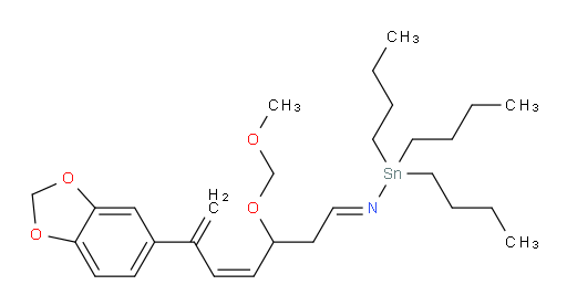 (E)-N-((Z)-6-(benzo[d][1,3]dioxol-5-yl)-3-(methoxymethoxy)hepta-4,6-dien-1-ylidene)-1,1,1-tributylstannanamine