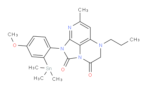 1-(4-methoxy-2-(trimethylstannyl)phenyl)-7-methyl-5-propyl-4,5-dihydro-1H-1,2a,5,8-tetraazaacenaphthylene-2,3-dione