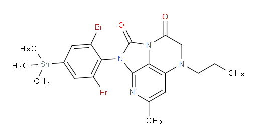 1-(2,6-dibromo-4-(trimethylstannyl)phenyl)-7-methyl-5-propyl-4,5-dihydro-1H-1,2a,5,8-tetraazaacenaphthylene-2,3-dione