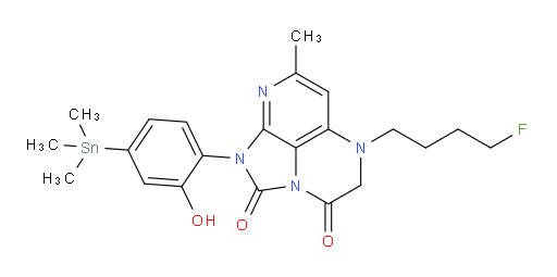 5-(4-fluorobutyl)-1-(2-hydroxy-4-(trimethylstannyl)phenyl)-7-methyl-4,5-dihydro-1H-1,2a,5,8-tetraazaacenaphthylene-2,3-dione