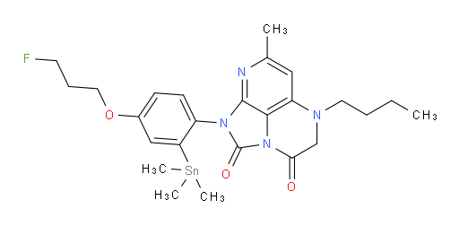 5-butyl-1-(4-(3-fluoropropoxy)-2-(trimethylstannyl)phenyl)-7-methyl-4,5-dihydro-1H-1,2a,5,8-tetraazaacenaphthylene-2,3-dione