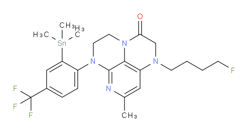 1-(4-fluorobutyl)-8-methyl-6-(4-(trifluoromethyl)-2-(trimethylstannyl)phenyl)-1,2,5,6-tetrahydro-1,3a,6,7-tetraazaphenalen-3(4H)-one