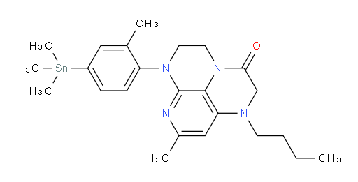 1-butyl-8-methyl-6-(2-methyl-4-(trimethylstannyl)phenyl)-1,2,5,6-tetrahydro-1,3a,6,7-tetraazaphenalen-3(4H)-one