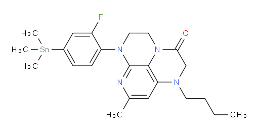 1-butyl-6-(2-fluoro-4-(trimethylstannyl)phenyl)-8-methyl-1,2,5,6-tetrahydro-1,3a,6,7-tetraazaphenalen-3(4H)-one