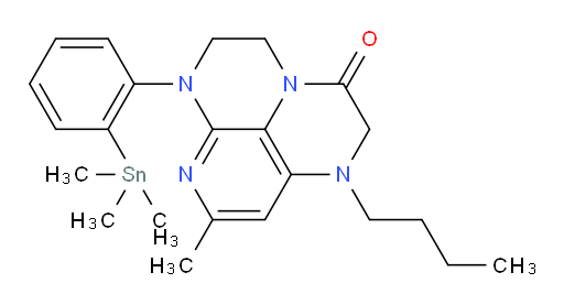1-butyl-8-methyl-6-(2-(trimethylstannyl)phenyl)-1,2,5,6-tetrahydro-1,3a,6,7-tetraazaphenalen-3(4H)-one