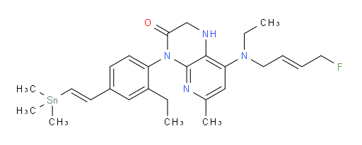 8-(ethyl((E)-4-fluorobut-2-en-1-yl)amino)-4-(2-ethyl-4-((E)-2-(trimethylstannyl)vinyl)phenyl)-6-methyl-1,2-dihydropyrido[2,3-b]pyrazin-3(4H)-one