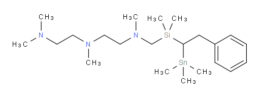 N1-((dimethyl(2-phenyl-1-(trimethylstannyl)ethyl)silyl)methyl)-N2-(2-(dimethylamino)ethyl)-N1,N2-dimethylethane-1,2-diamine