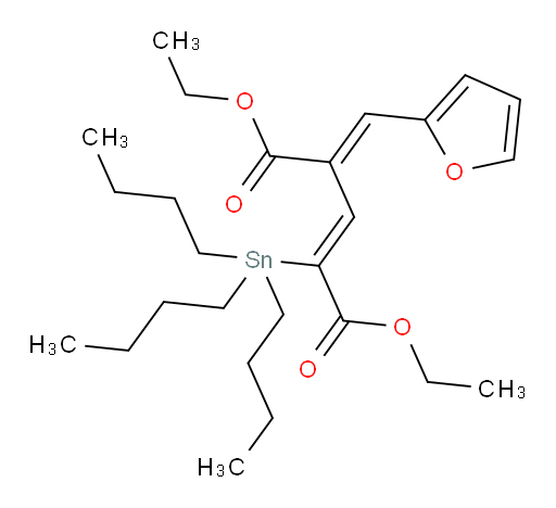 (2Z,4E)-二乙基 4-(呋喃-2-基亚甲基)-2-(三丁基锡基)戊-2-烯二酸酯