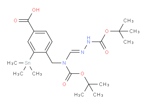 (E)-4-((N,N'-双BOC-formo亚肼基n乙酰胺基)甲基)-3-(三甲基锡基)苯甲酸
