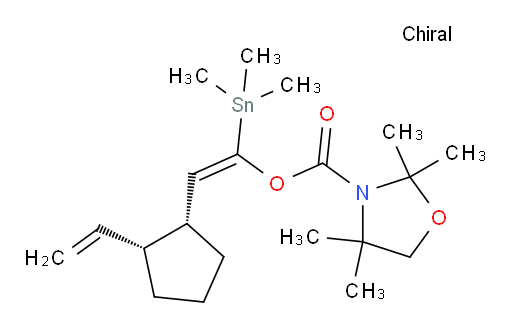 (E)-1-(三甲基锡基)-2-((1R,2R)-2-乙烯基环戊基)乙烯基 2,2,4,4-四甲基噁唑烷-3-甲酸酯