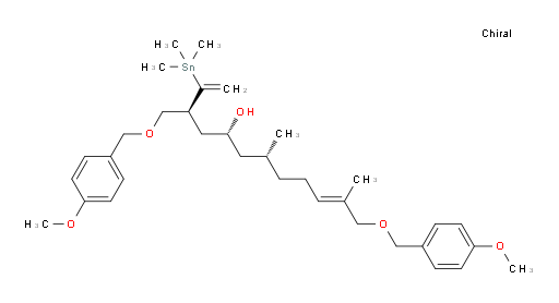 (3S,5R,7R,E)-12-((4-methoxybenzyl)oxy)-3-(((4-methoxybenzyl)oxy)methyl)-7,11-dimethyl-2-(trimethylstannyl)dodeca-1,10-dien-5-ol