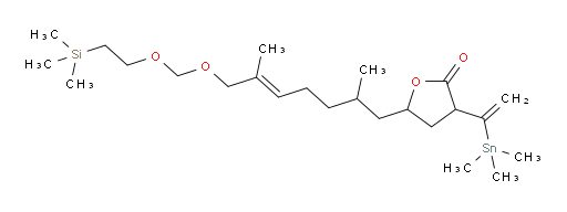 (E)-5-(2,6-dimethyl-7-((2-(trimethylsilyl)ethoxy)methoxy)hept-5-en-1-yl)-3-(1-(trimethylstannyl)vinyl)dihydrofuran-2(3H)-one