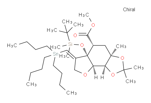 (3aR,5R,5aS,8aR,8bS,E)-methyl 5a-((tert-butyldimethylsilyl)oxy)-2,2,3a-trimethyl-6-((tributylstannyl)methylene)octahydro-[1,3]dioxolo[4,5-g]benzofuran-5-carboxylate