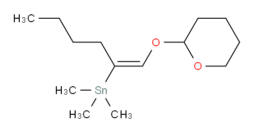 (E)-三甲基(1-((四氢-2H-吡喃-2-氧基))己-1-烯-2-基)锡烷