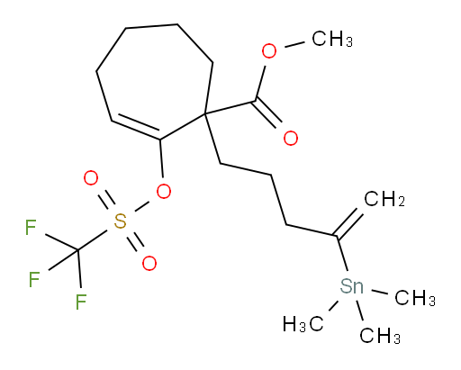 methyl 2-(((trifluoromethyl)sulfonyl)oxy)-1-(4-(trimethylstannyl)pent-4-en-1-yl)cyclohept-2-enecarboxylate