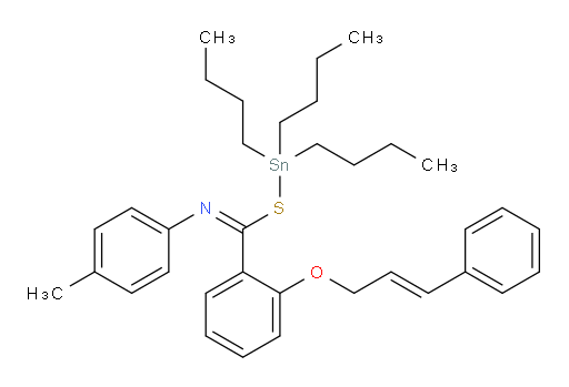 (E)-tributylstannyl 2-(cinnamyloxy)-N-(p-tolyl)benzimidothioate
