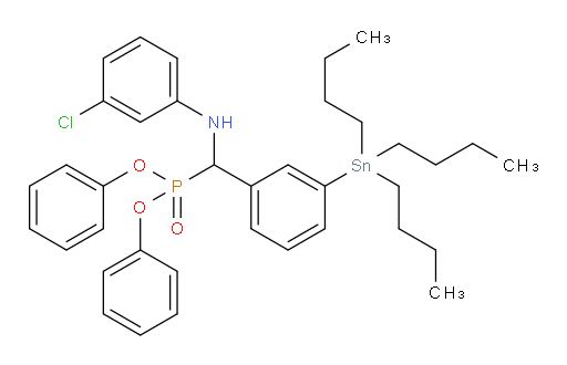 diphenyl (((3-chlorophenyl)amino)(3-(tributylstannyl)phenyl)methyl)phosphonate