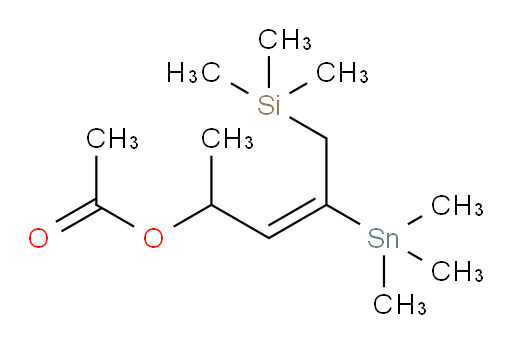 (E)-5-(trimethylsilyl)-4-(trimethylstannyl)pent-3-en-2-yl acetate