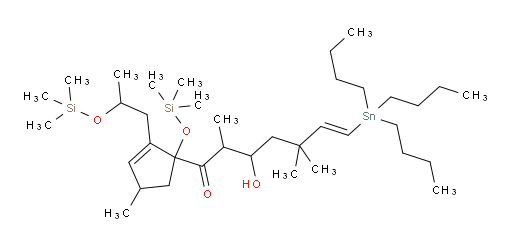 (E)-3-hydroxy-2,5,5-trimethyl-1-(4-methyl-1-((trimethylsilyl)oxy)-2-(2-((trimethylsilyl)oxy)propyl)cyclopent-2-en-1-yl)-7-(tributylstannyl)hept-6-en-1-one