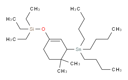 ((4,4-dimethyl-3-(tributylstannyl)cyclohex-1-en-1-yl)oxy)triethylsilane