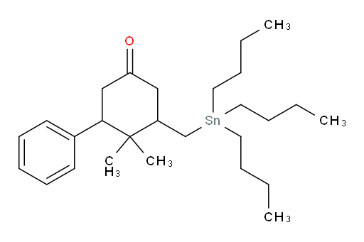 4,4-dimethyl-3-phenyl-5-((tributylstannyl)methyl)cyclohexanone