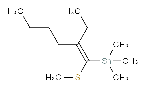 (E)-(2-ethyl-1-(methylthio)hex-1-en-1-yl)trimethylstannane