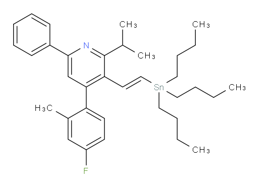 (E)-4-(4-fluoro-2-methylphenyl)-2-isopropyl-6-phenyl-3-(2-(tributylstannyl)vinyl)pyridine