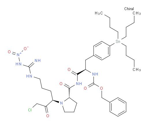 benzyl ((R)-1-((S)-1-((R)-1-chloro-6-(3-nitroguanidino)-2-oxohexan-3-yl)pyrrolidine-2-carboxamido)-1-oxo-3-(4-(tributylstannyl)phenyl)propan-2-yl)carbamate