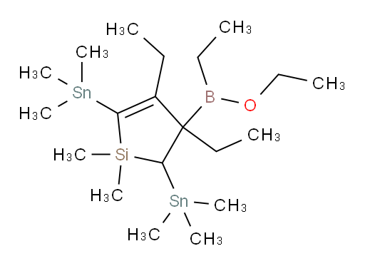 3-(ethoxy(ethyl)boryl)-3,4-diethyl-1,1-dimethyl-2,5-bis(trimethylstannyl)-2,3-dihydro-1H-silole