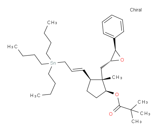 (1S,2S,3S)-2-methyl-2-(((2R,3R)-3-phenyloxiran-2-yl)methyl)-3-((E)-3-(tributylstannyl)prop-1-en-1-yl)cyclopentyl pivalate